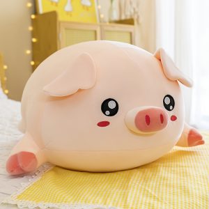 Ultra-Soft Plush Piggy Cushion - Large, Washable Throw Pillow with Zipper Closure for Home Decor