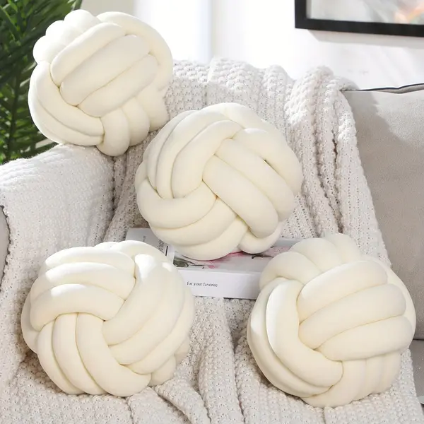 1pc Mini Knotted Ball Decorative Pillow - Soft Polyester, Hand-Washable, Versatile Home & Living Room Accent