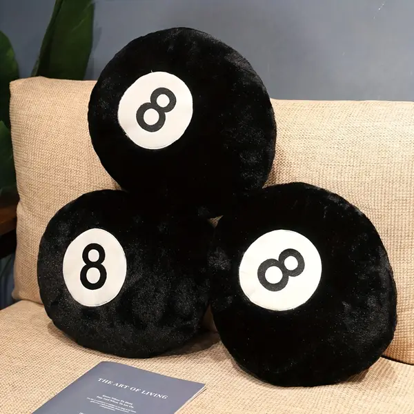 1pc Soft Black Ball Pillow For Bedroom Sofa